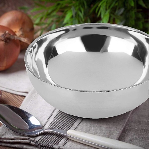 Rustfritt stål husholdnings dobbel lag nudler suppe bolle mat fruktbeholder (Middels)