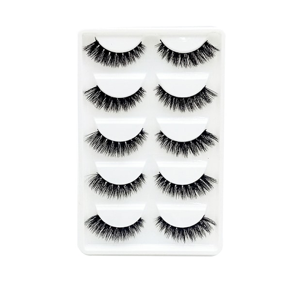 5 par lösögonfransar - 3D Faux Mink - G800 Svart