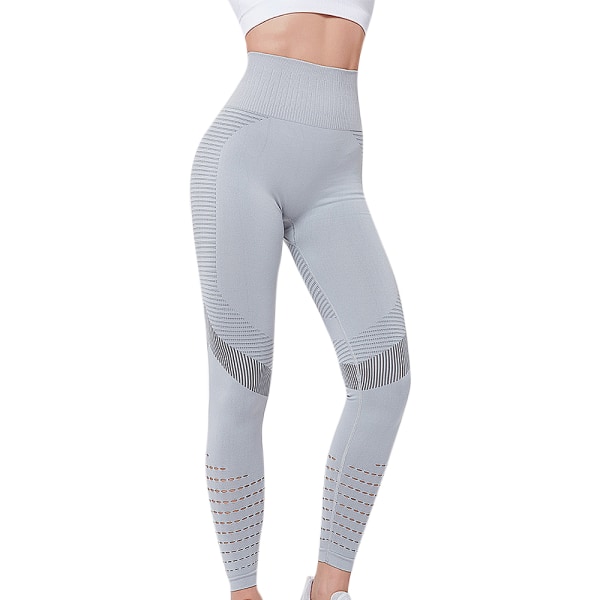 Kvinnor Hög midja Fitness Casual Gym Sport Leggings Yoga byxor grey XL