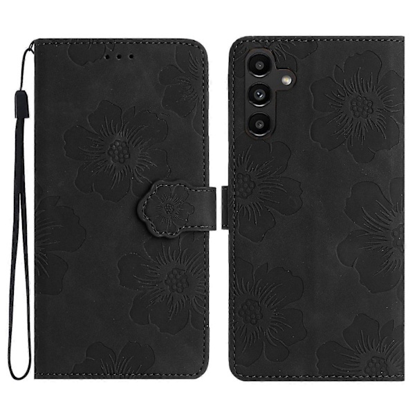 Mobilskal för Samsung Galaxy A16 5G/A16 4G med Blommönster, Läderplånbok, Handledsrem Multicolor Style A