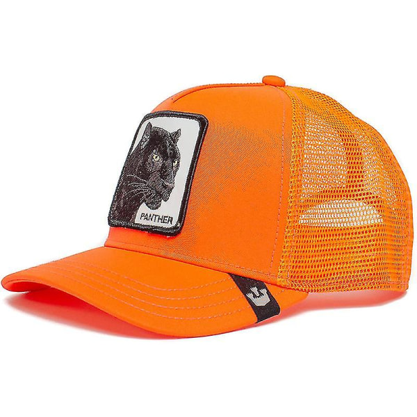 Utförsäljning Djur Baseball Cap Solskydd Mesh Broderad Trucker Hat Orange Panther