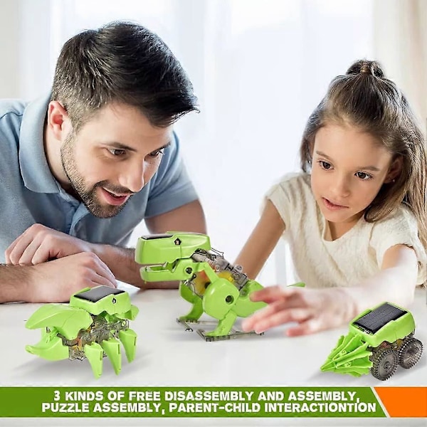 Dinosaurie 3-i-1 Solrobot Leksaker Vetenskapliga Kit Barn Ålder 8 9 10 11 12 Lärande Pedagogiska Byggtekniska Gåvor Leksak Pojkar Flickor Helgdag Födelsedag Prim