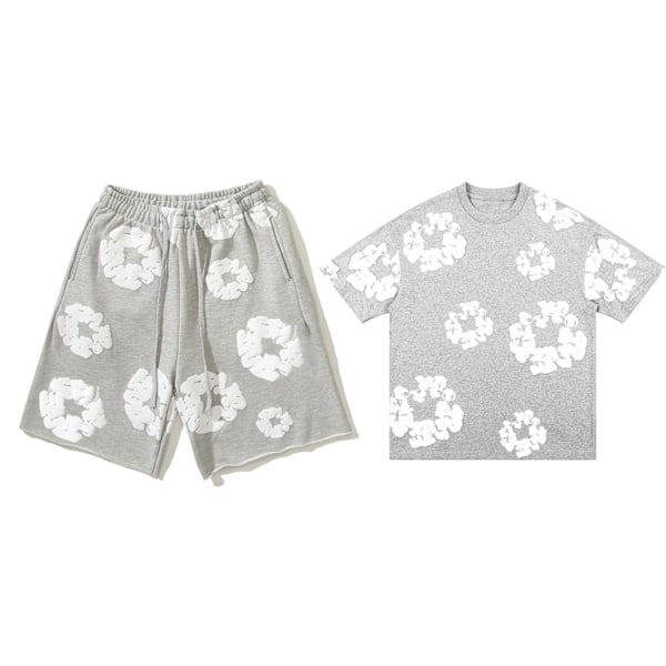 Herr Denim Tears Sommer Kortarmet Klesett Grå Grey S