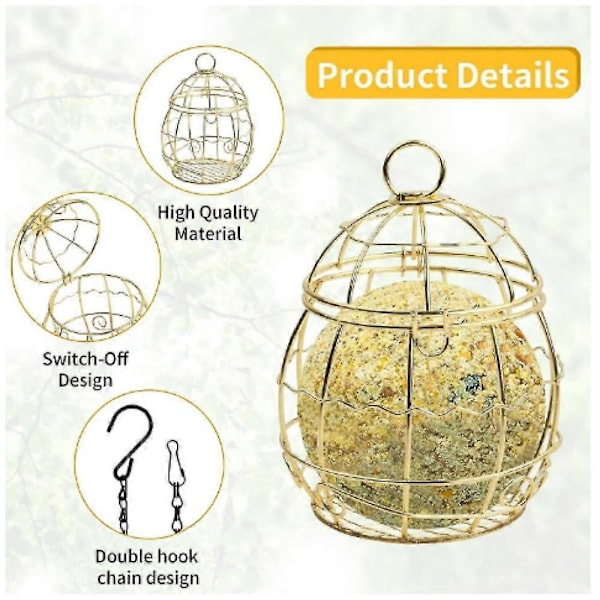 Pieces Wild Bird Feeders, ulkolintujen ruokintalaitteet, pallomainen riippuva lintujen ruokintalaite, metalliset riippuvat lintujen ruokintalaitteet, lintujen ruokintalaite