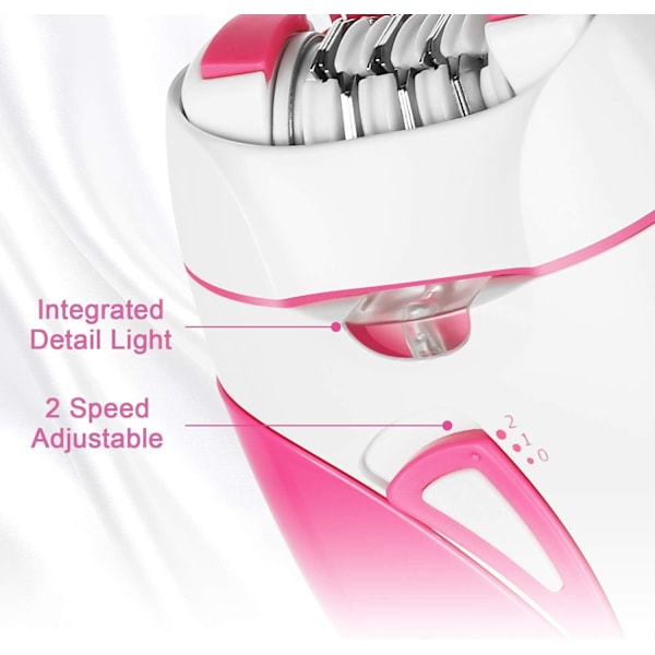 Elektrisk Hårfjernings Epilator for Kvinner med LED-Lys - Trådløs Epilator for Damer Ben, Armer og Ansikt