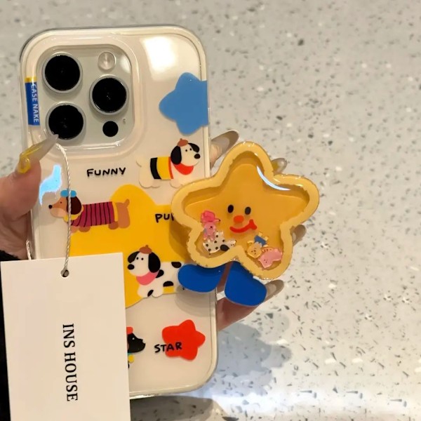 Graffiti gyngende hund, egnet for iPhone16 Apple 15promax mobiltelefondekselholder iPhone16promax