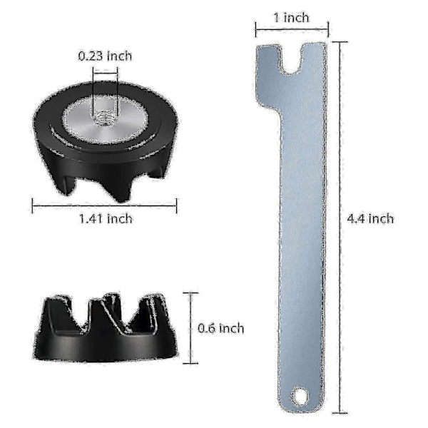 KitchenAid Blender Koblings Udskiftningsdele (6 pakker) - 9704230 Blender Kobling med 1 Skruenøgle s202