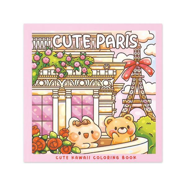 Uhæggelig Søtnos Softcover Malebog for Voksne Teenagere med Kawaii-væsner