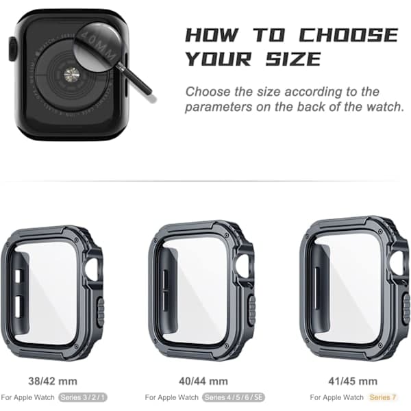 2-pak robust etui, der er kompatibelt med Apple Watch