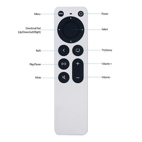 Fjärrkontroll för APPLE TV 4K, Universell Ersättningsfjärrkontroll med Hög Kompatibilitet och Lång Räckvidd, Ergonomisk
