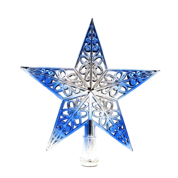 Joulukuusi Star Topper kimalteleva kodin sisustus Silver Blue 20cm