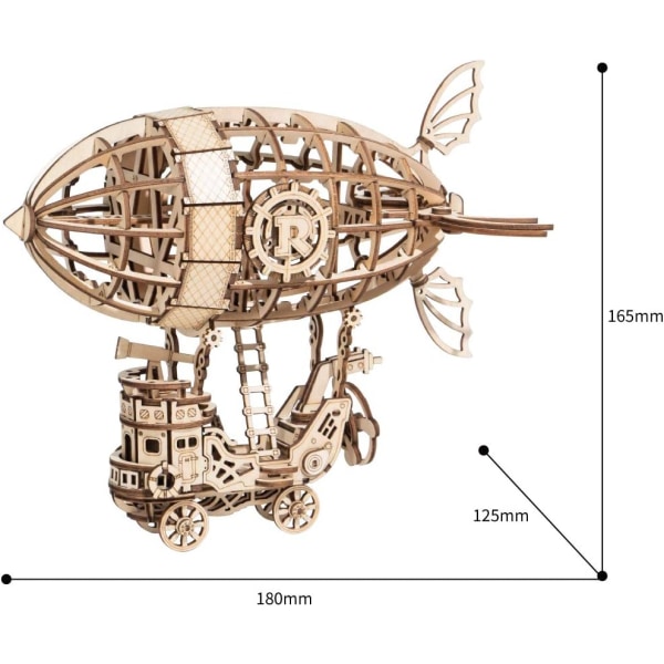 3D-träpusselbyggande leksaker - DIY-modellhantverkssats - Luftskepp Airship