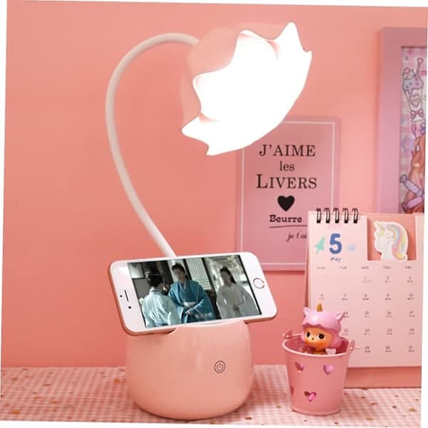 2 stk. Bordlampe USB Skrivebordslampe Studielampe Sengelampe LED