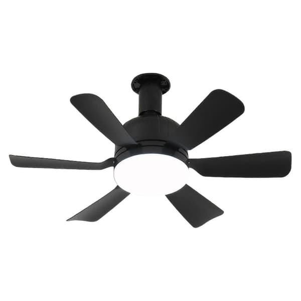 Fjernstyret loftventilator med LED-belysning og justerbar ventilatorhastighed, velegnet til moderne stuer (sort).