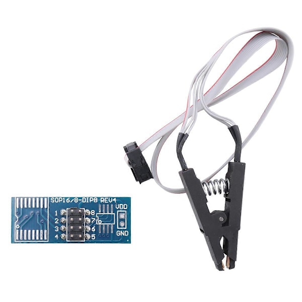 SOIC8 SOP8 Flash Chip IC Testklämmor Sockeladapter Programmerare BIOS/24/25/93