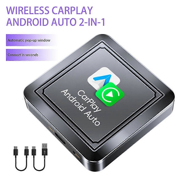 2-i-1 trådløs Carplays Androids Auto Dongle multifunksjonell dongle-adapter for bil lastebil