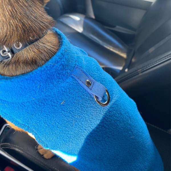 Talvipehmeä fleece Lemmikkikoiran vaatteet Pentuvaatteet Ranskanbulldogin takki Mopsi Puvut Takki pienille koirille Chihuahua liivi Yorks Tummansininen S