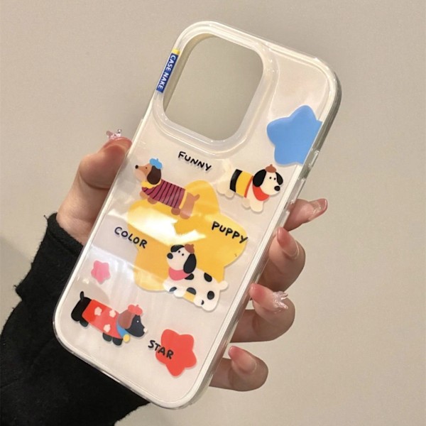 Graffiti gyngende hund, egnet for iPhone16 Apple 15promax mobiltelefondekselholder iPhone15pro