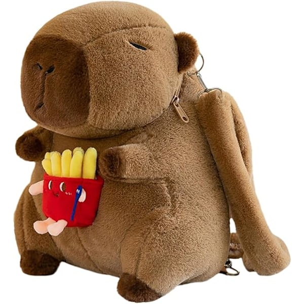 Söt Capybara Plysch Ryggsäck Rolig Tecknad Capybara Axelväska Barn Mini Ryggsäck Mode Plysch Päls Väska Flickor