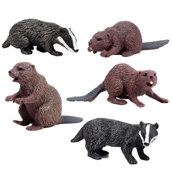 Simulering Grævling Vildt Dyr Actionfigur Figur Ornament og Legetøj til Børn