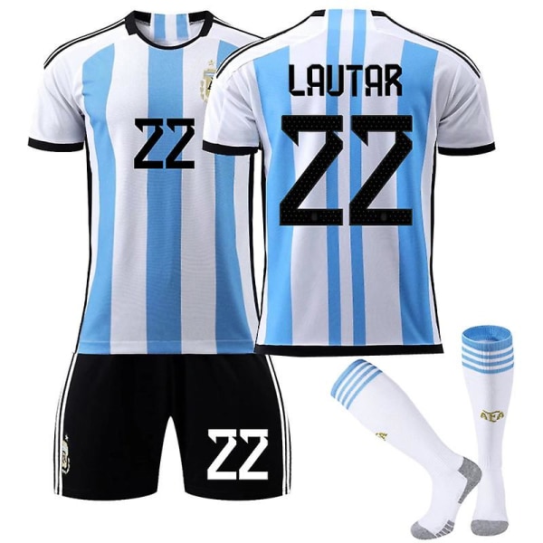 Argentina hjemmesett #10 Messi #21 dybala T-skjorte fotballdrakt No.22 Lautaro 24