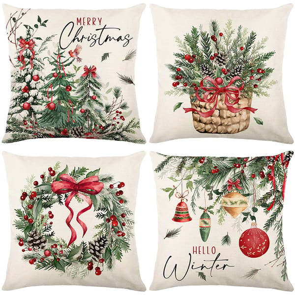 Juleputetrekk nattbordspute sofapute firesett 45*45cm