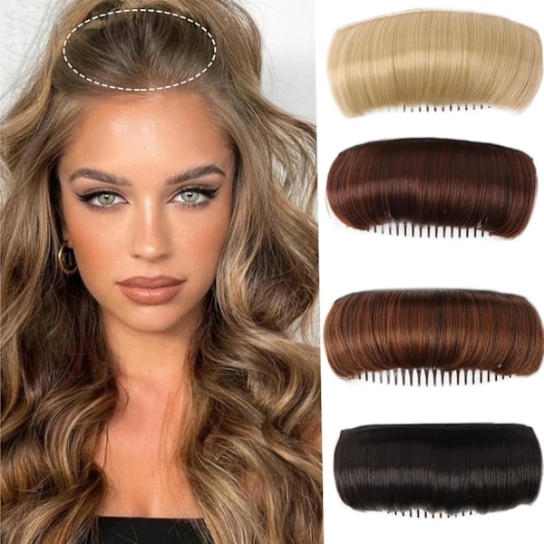 Hårkudde Hårstyling Tillbehör, Guld Fluffig Osynlig Hårkudde för Kvinnor, Naturlig Hårknutsklämma för Flickor (Mörkbrun)