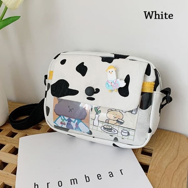 Canvas skuldertaske Søde små håndtasker HVID - stock white