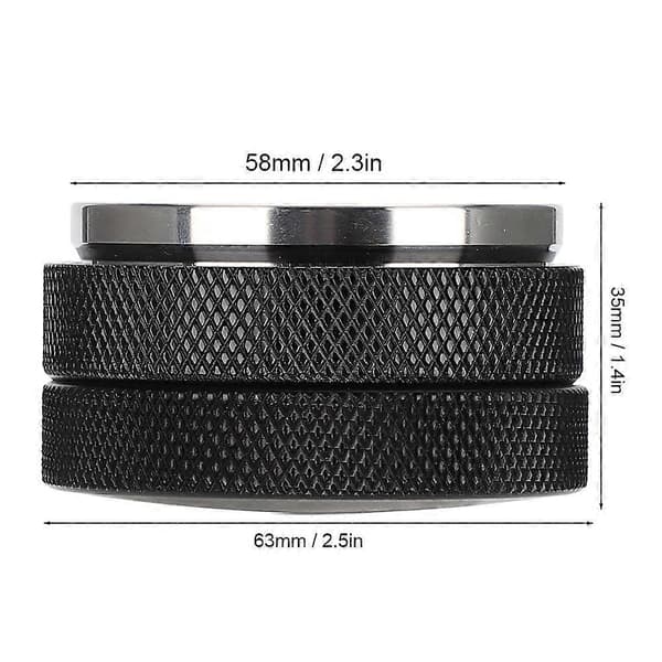 58mm Sort Flad Bund Kaffe Tamper i Rustfrit Stål Tilbehør til Hjemme Kaffebar