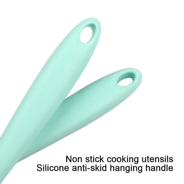 Tofarvet silikone non-stick køkkenredskabssæt med 2 køkkenspatler, ske, dørslag, stegepande