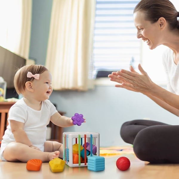Montessori-lelut taaperoille 1+ vuotta pojille ja tytöille syntymäpäivälahjaksi, vauvan lelut 10 sensorisella palalla, muodon lajittelija. Korkea laatu (Pääsiäinen)