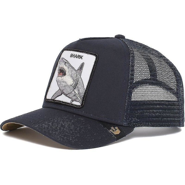 Cap Solskydd Mesh Broderad Trucker Hat Shark navy