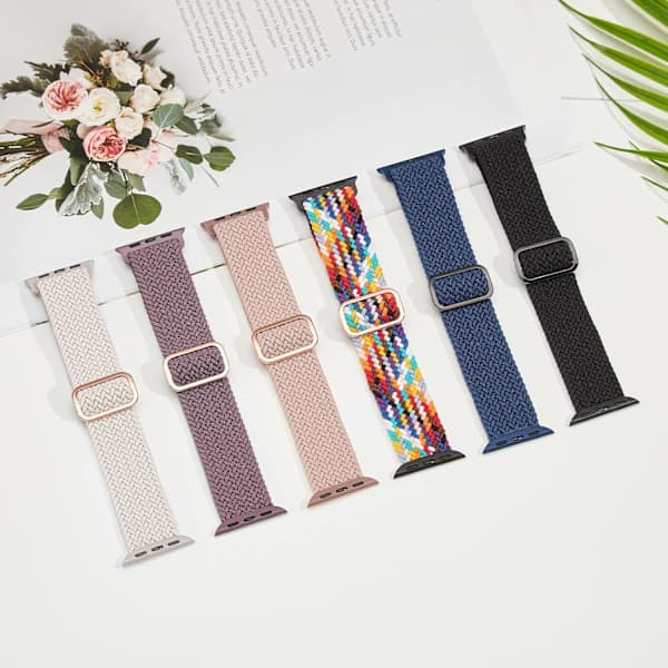 Flätat Solo Loop-armband kompatibelt med Apple Watch 38 mm