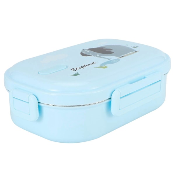 Isoleret madkasse, lækagesikker, rustfrit stål, Bento Box, japansk madbeholder til børn (Blå)