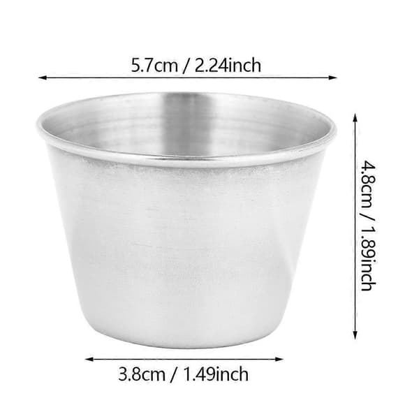 Portable vinglass i rustfritt stål, smørkopp, dippskål for krydder (75 ml)