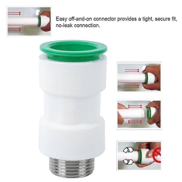 Lige plastik quick connect rørfitting med 32 mm udvendigt gevind til G1 tomme.