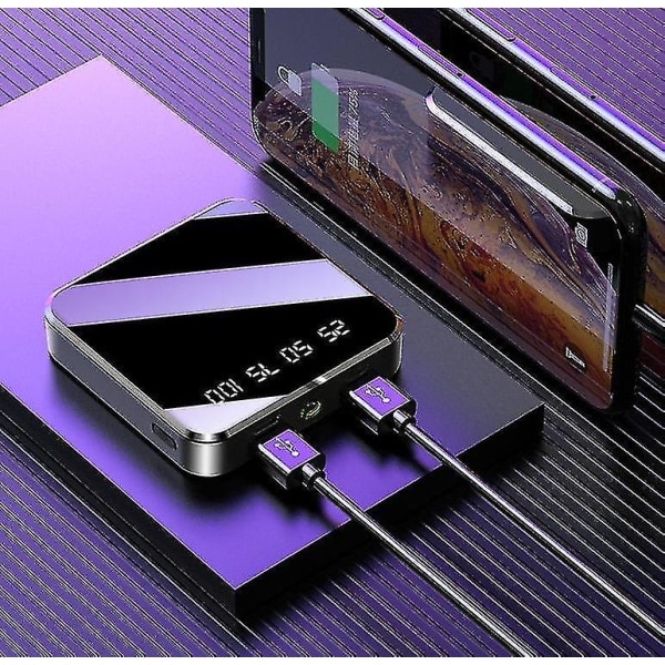 Mini Suurikapasiteettinen Powerbank 10000 mAh, Erittäin ohut, Kompakti, Kätevä, Pikalataus, Matkapuhelimen universaali varavirtalähde