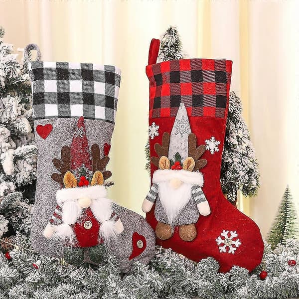 Julstrumpa 2-pack, 3D Tomtar Jultomte