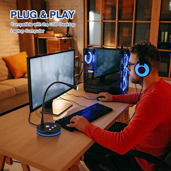 1 stk USB-mikrofon til computer [Plug and Play] til Podcast Vo