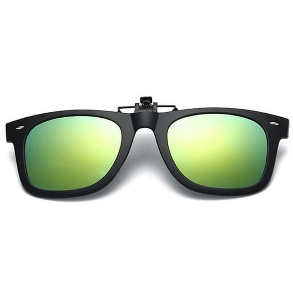 Clip-on aurinkolasit Wayfarer – Heijastava vihreä peililasi
