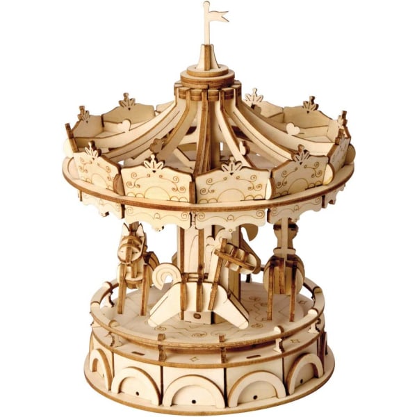 3D-puinen palapelirakennuslelut – tee-se-itse malliaskartelupakkaus – Tg404-karuselli Tg404 Carousel
