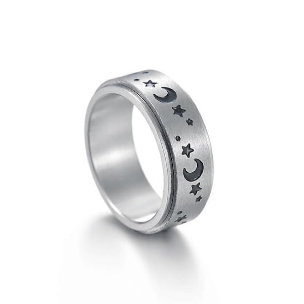 Angstdæmpende fidgetring i rustfrit stål til kvinder og mænd, fidget spinnerring smykke 7