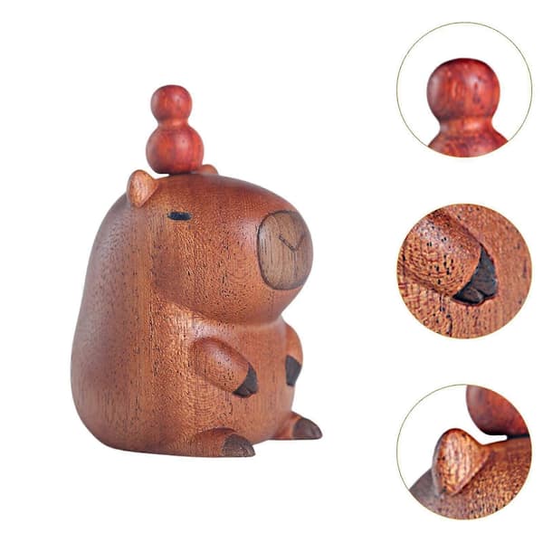Capybara Træfigur Gave Bordpynt til Auto Housewarming Bordstatue