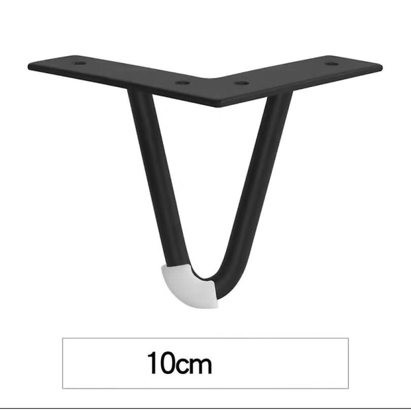 Piece of modern style hairpin table legs, DIY metal furniture legs, hairpin legs with floor protection and screws Black