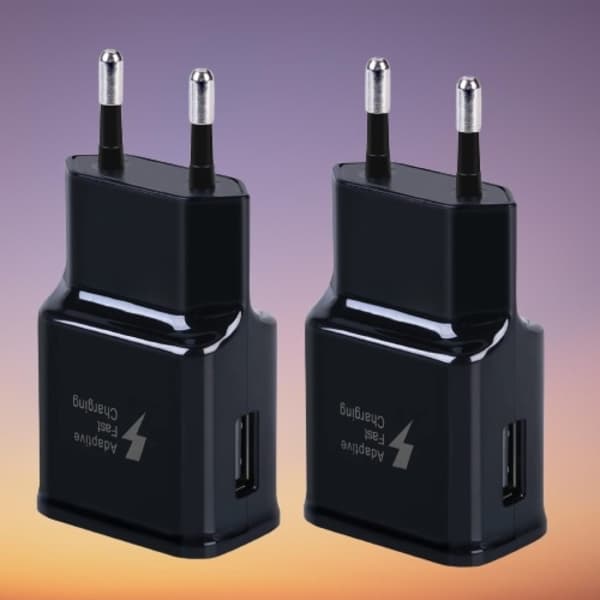 Samsung iPhone Universal Musta Nopea USB-lataussovitin (2 kpl)