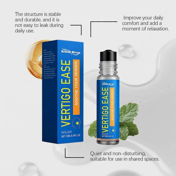Vertigo Ease Roller 10ml Örtessens Roll-On för Lindring av Yrsel Bärbar Eterisk Olja
