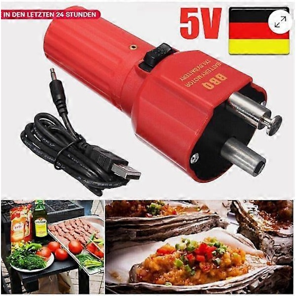 Grillmotor med USB for Mangal / Sjasjlik Spydvender, Spydfeste, Dreiespyd