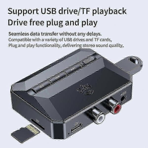 2025 Siste modell NFC Bluetooth-mottaker, Bluetooth 5.3 AUX-adapter for bil
