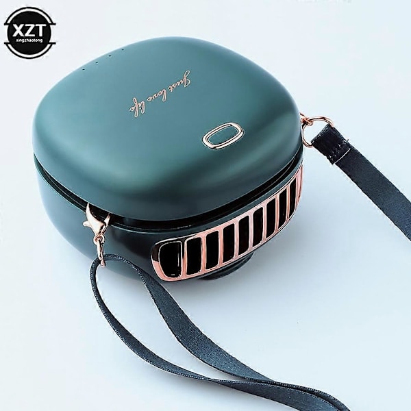 2023 Ny Mini Portabel Hängande Midje- och Nackfläkt Hands Free USB 3 Hastigheter Justerbar Luftkylare Drop Shipping Sommar Utomhus VIT