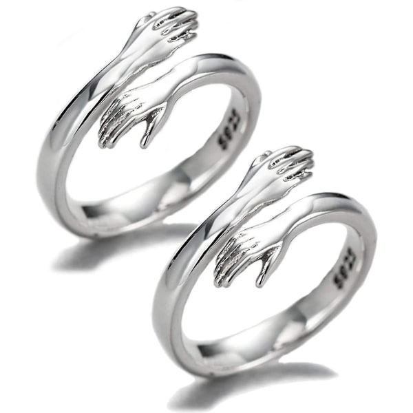 925 Sterling Sølv Huging Ring For Par Kvinner